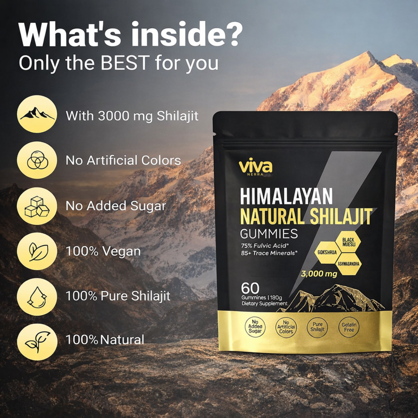 VivaNerra® Himalayan Gold Shilajit Gummies